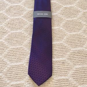NWT Michael Kors silk deep purple tie